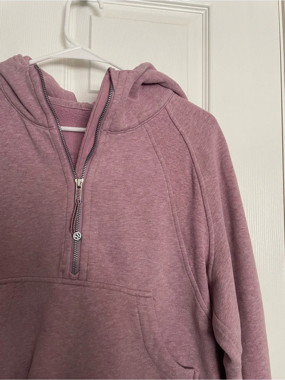 Lululemon Women’s XS/S Light Pink Heathered Half-Zip Hooded Scuba Sweatshirt
